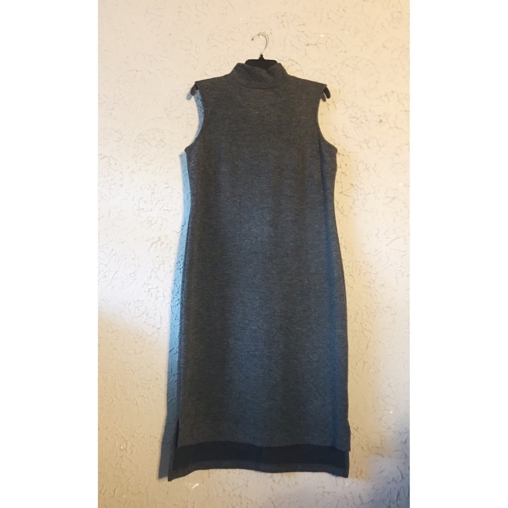 Mock Neck Sleeveless Midi Sweater Dress